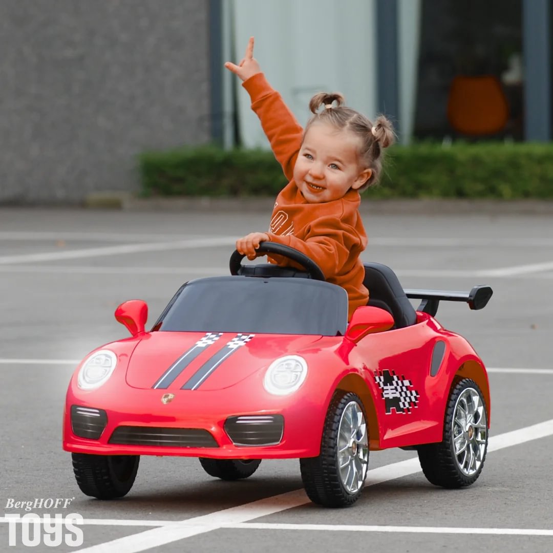 Ride-on Kids Car Porsche 911-Style 12V - Red - Berghoff toys