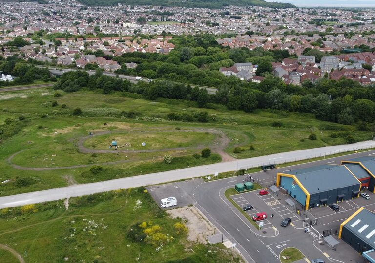 aerial view of food works sw