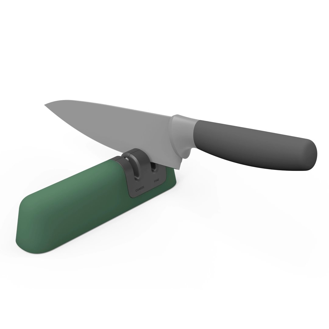Knife sharpener with two stages green