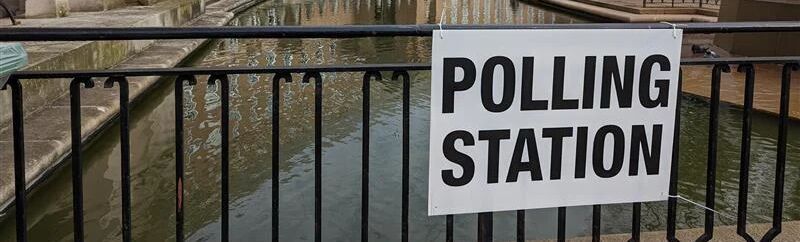 Polling station signboard