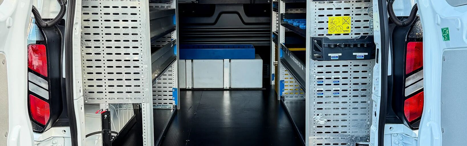 looking inside the back of a converted van