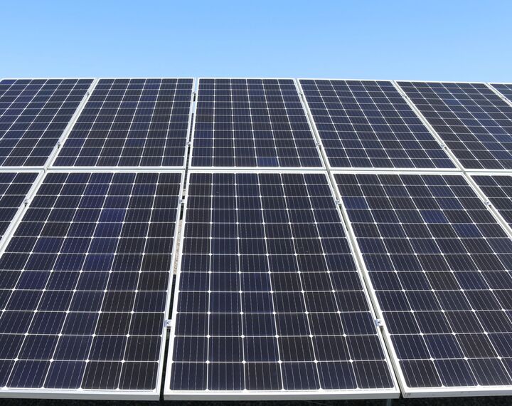 close up of solar panels