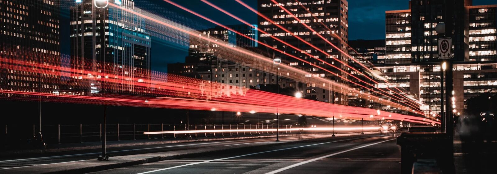 Lights in a street at night