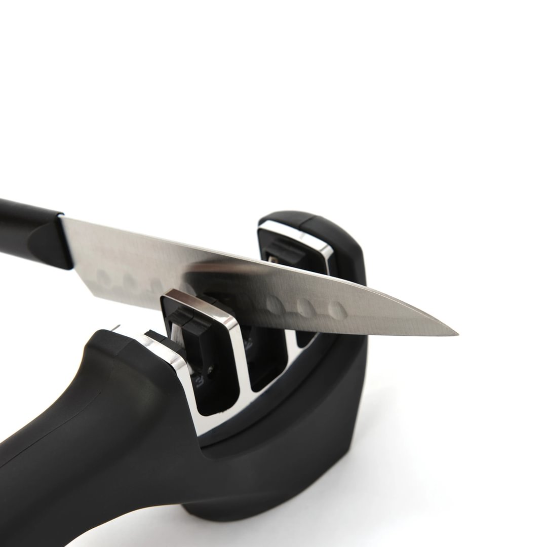 Knife sharpener with three stages