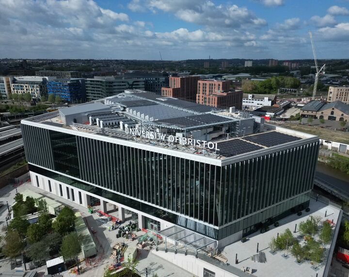 aerial view of new university of bristol campus at temple quarter