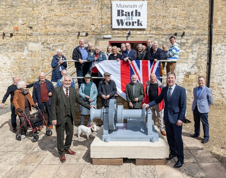 The Mayor with people from museum at Bath at work
