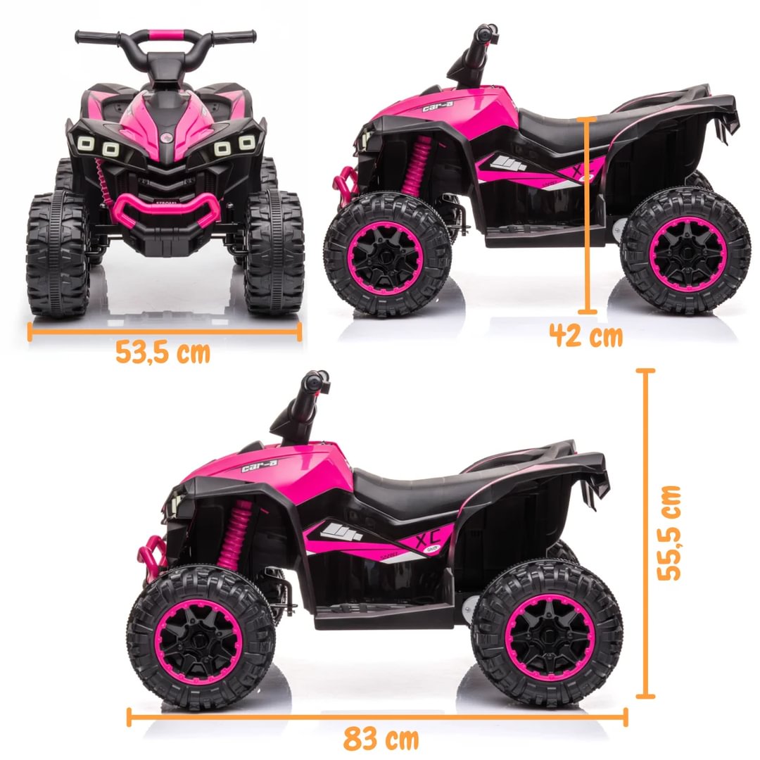 Vrooomy® XC-Sport Electric Quad for Children 12V - Pink - Berghoff