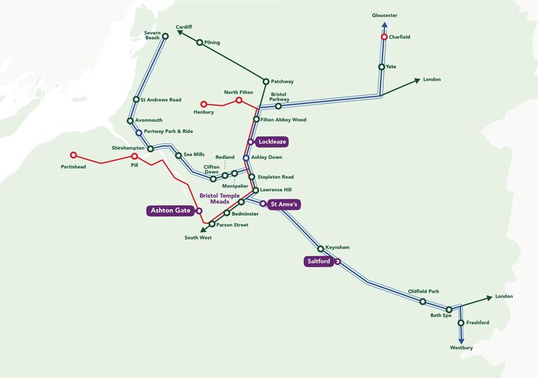 Map of rail stations