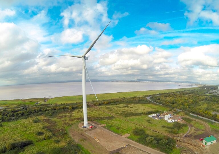 Wind turbine on the coast