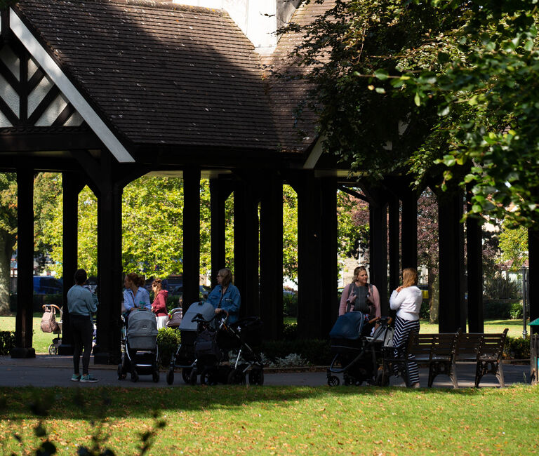 families in park