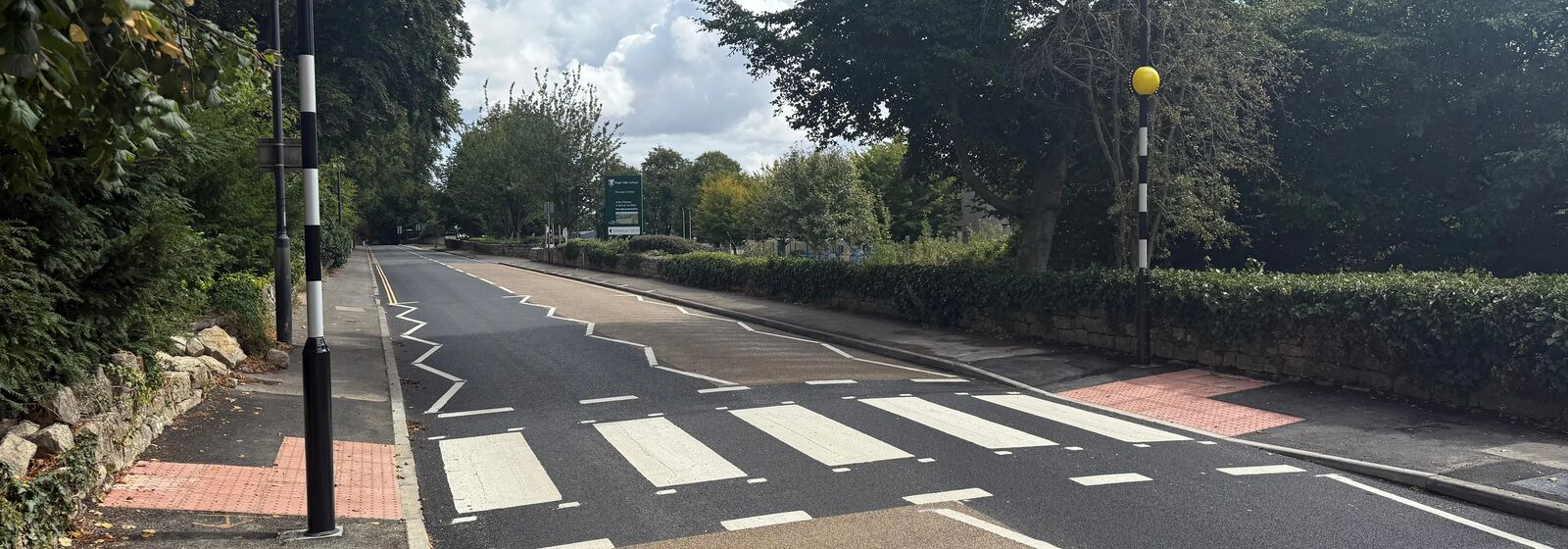 Zebra crossing outside a school