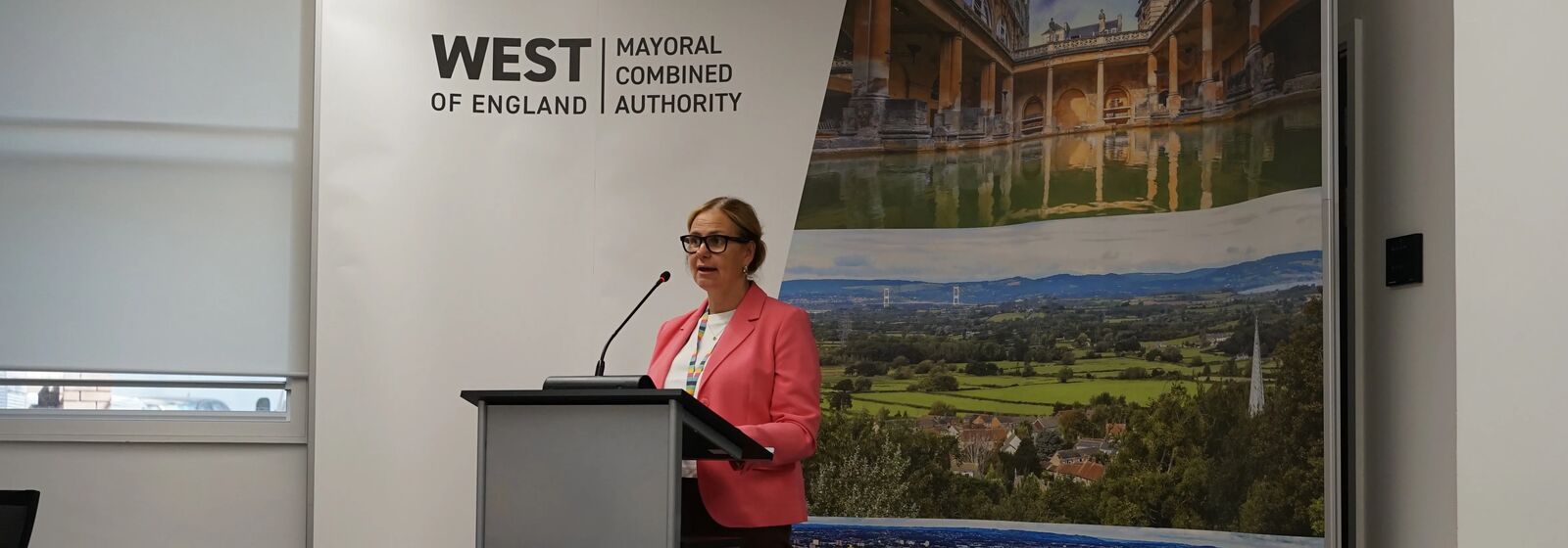 Helen Godwin, the new Mayor of the West of England, is pictured speaking to staff at the Mayoral Combined Authority.