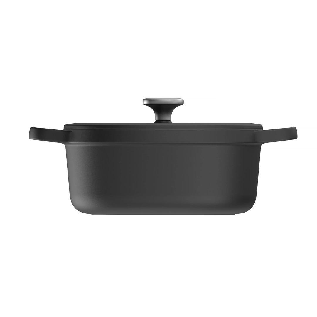 Covered oval casserole Graphite Cast iron 27x22cm