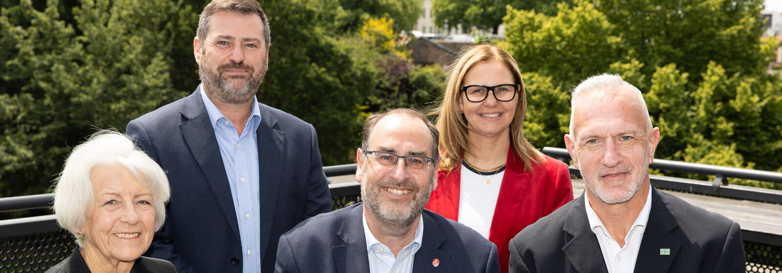 The Mayor and council leaders are pictured.