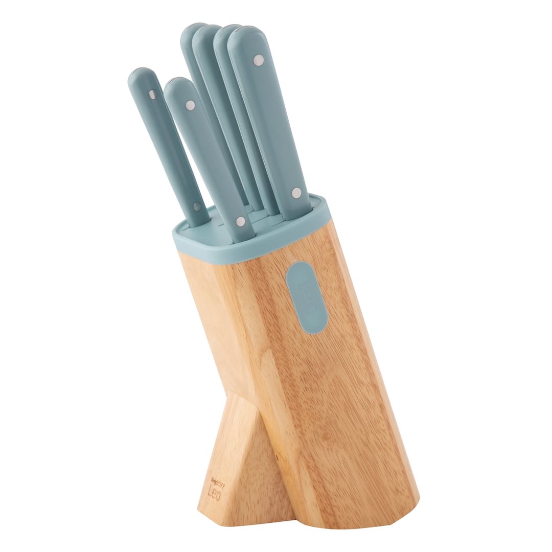 7-pc knife block set Glints Slate