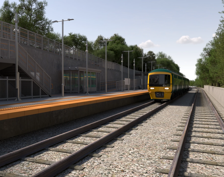 artistic impression of new train station