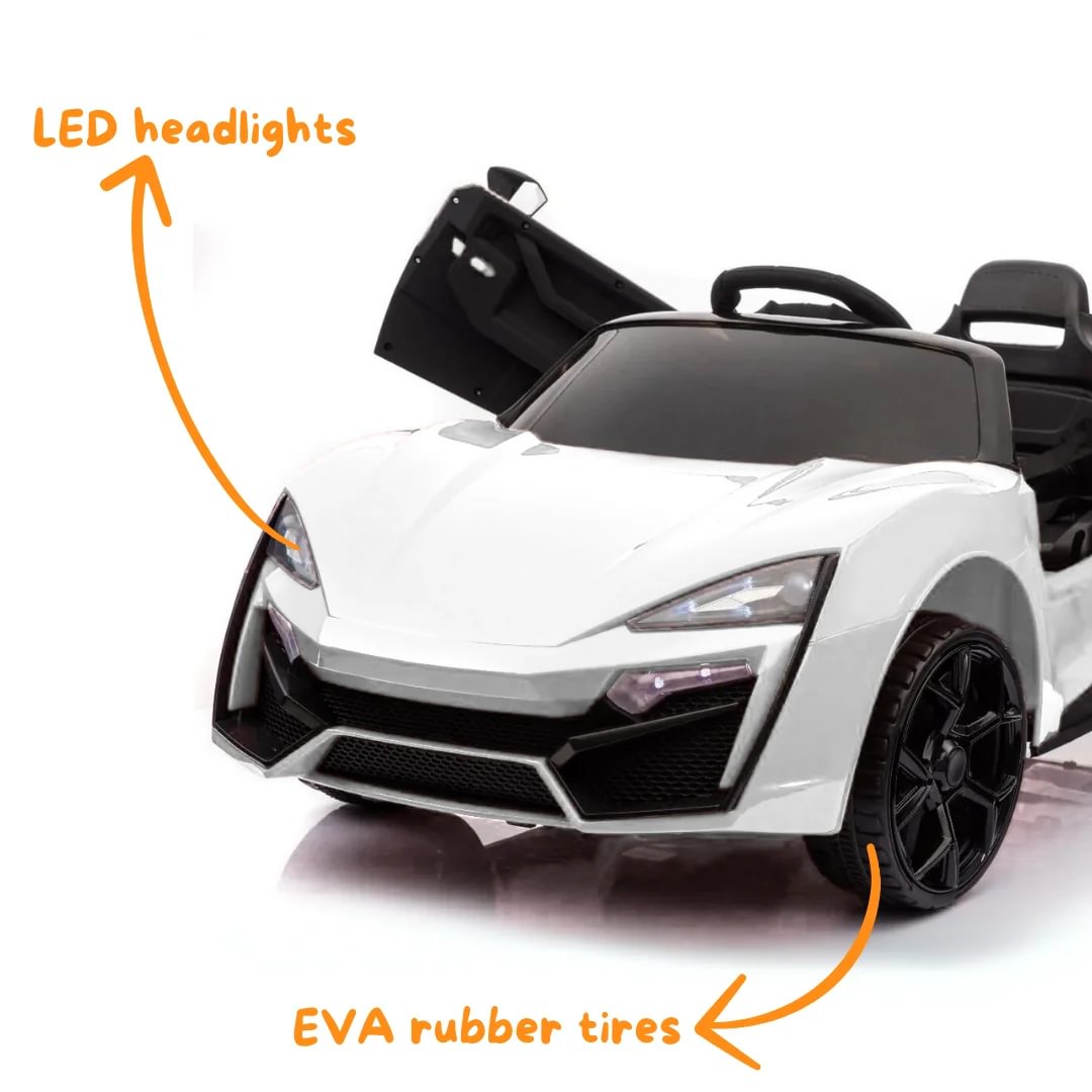 Spider 12V Ride-on Kids Car White Berghoff toys