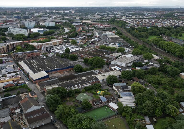 aerial view of industrial estate