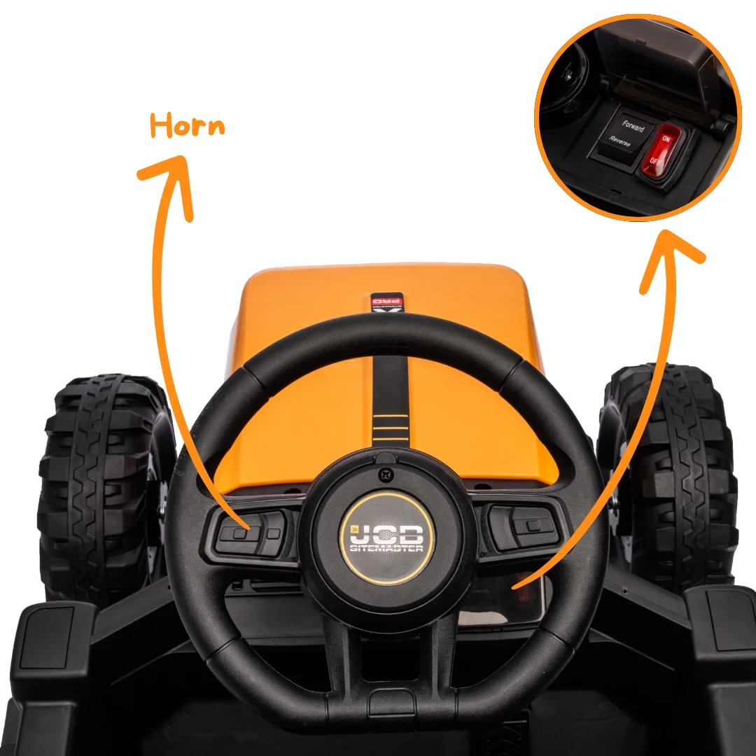 JCB Ride-on Tractor for Kids 12V Yellow Berghoff toys