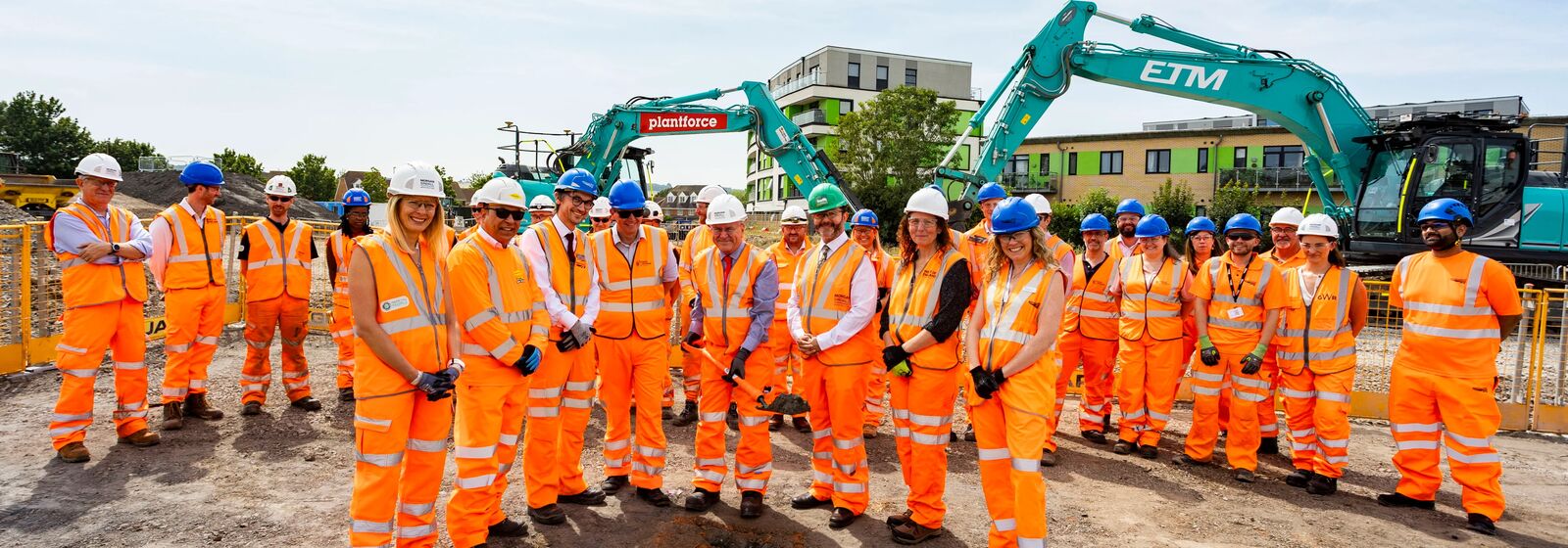 Lord Hendy, Rail Minister, attends the ground breaking at Portishead as work to restore passenger trains for the first time in 60 years begins