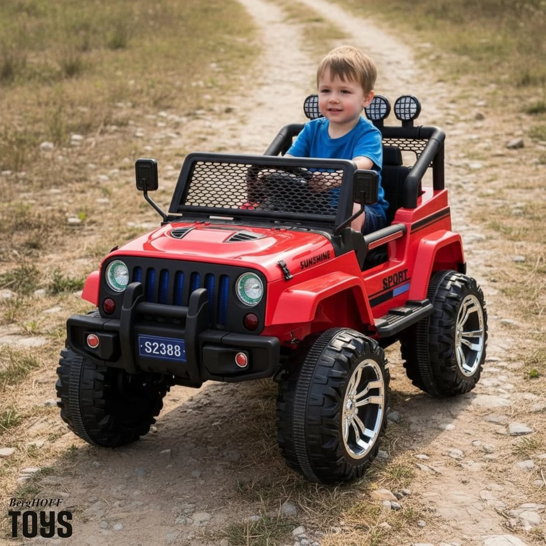 Electric Ride-on Jeep 4x4 kids Car 12V Red Berghoff toys