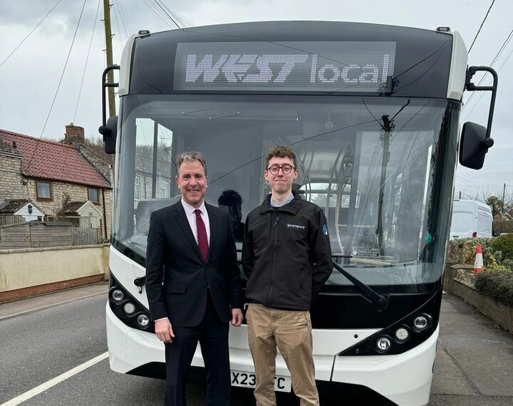 Photo of Mayor Norris with a WESTlocal: 2V Two Valleys driver