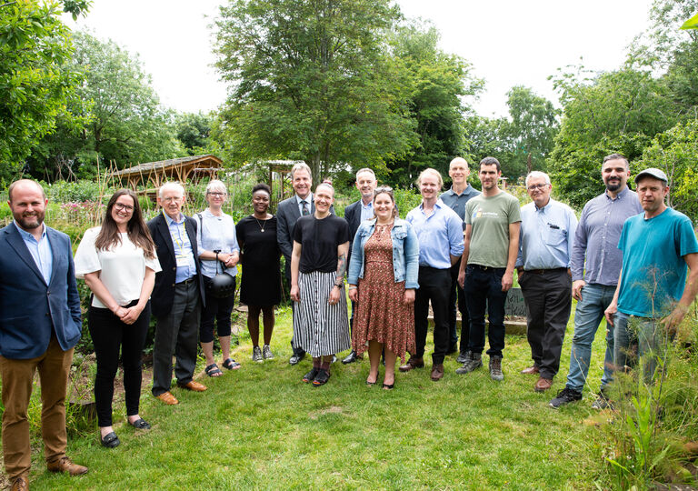  Metro Mayor Dan Norris with Sustainability Champions at Windmill Hill City Farm