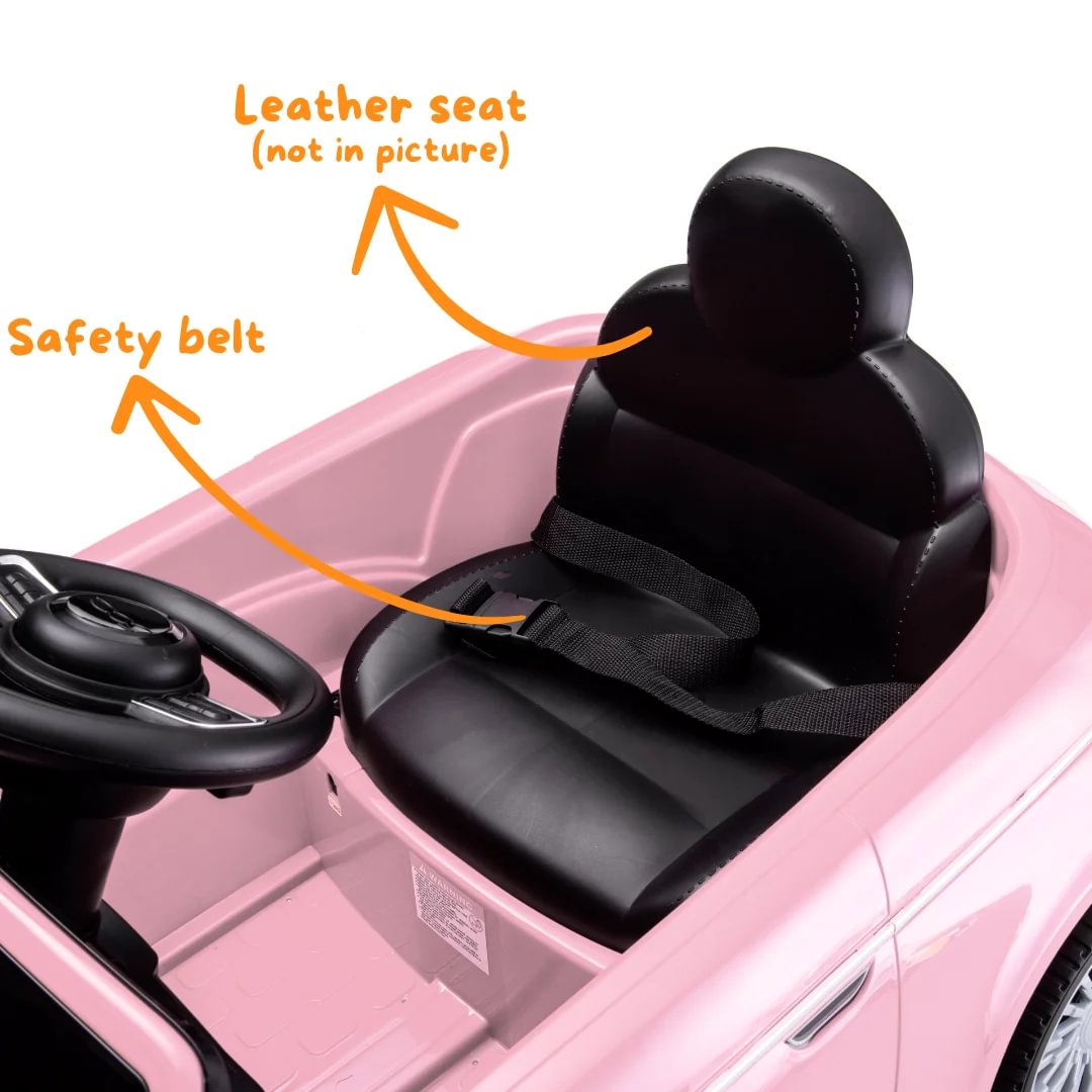 Fiat 500e Electric Kids Car 6V Pink Berghoff toys