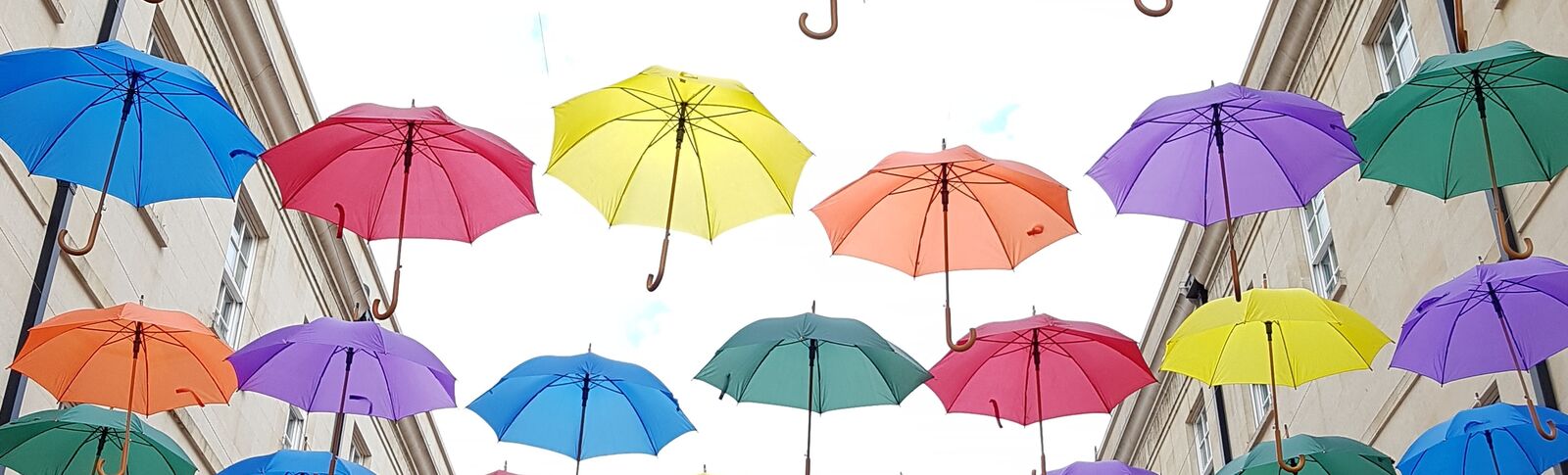 Umbrella artwork in Bath