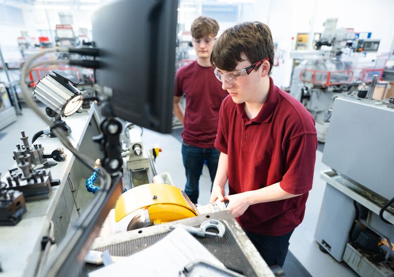 a college student in advanced manufacturing