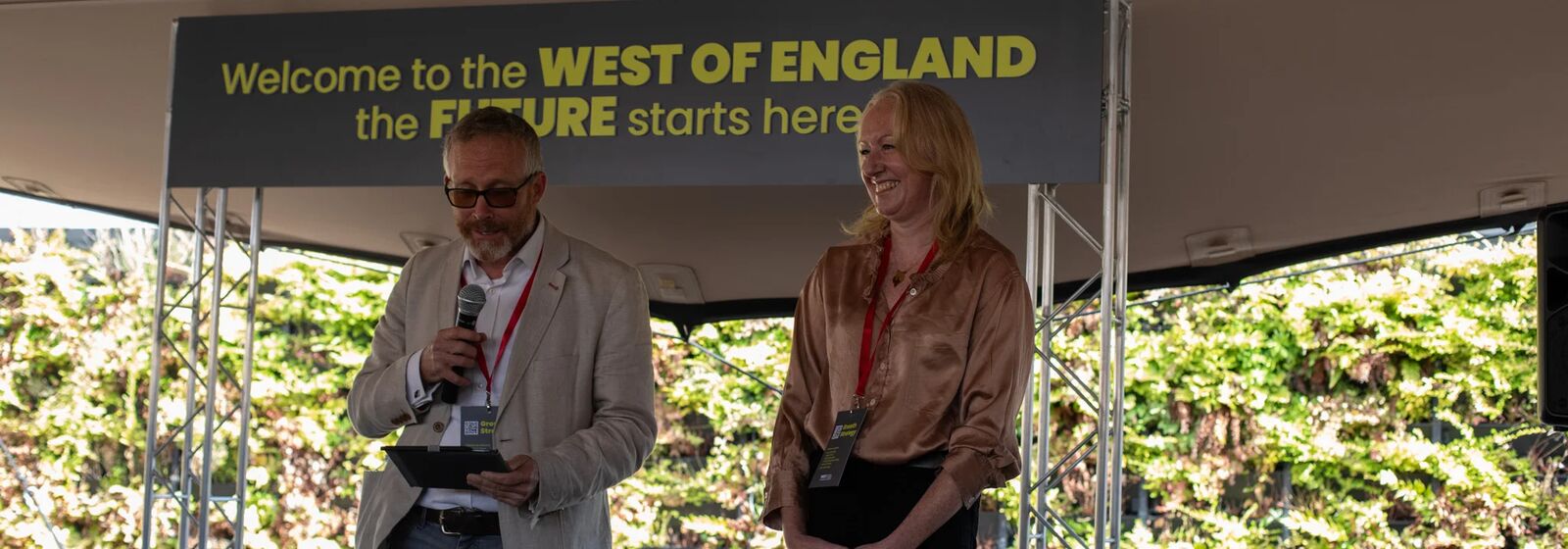 Nick Sturge and Jo Dally are pictured at the launch of the West of England Growth Strategy.