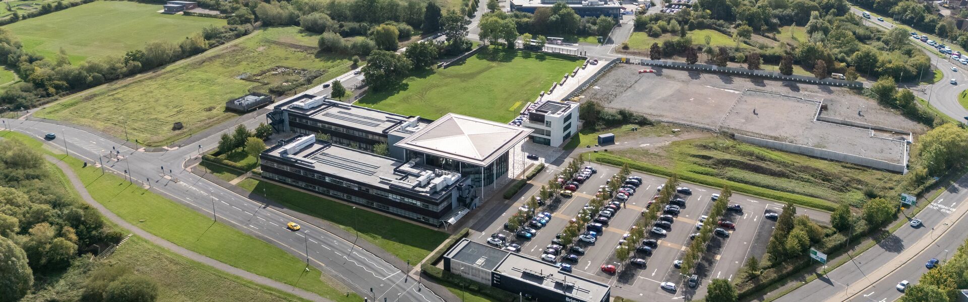 aerial view of bristol and bath science park
