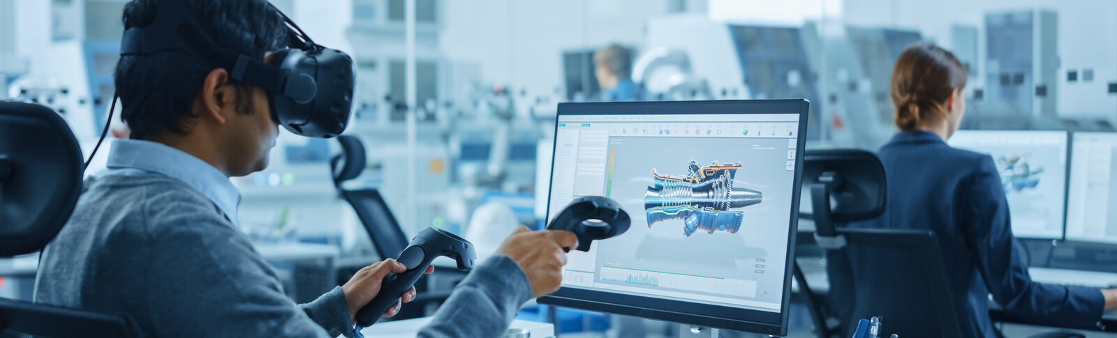 Man using digital innovation at a computer