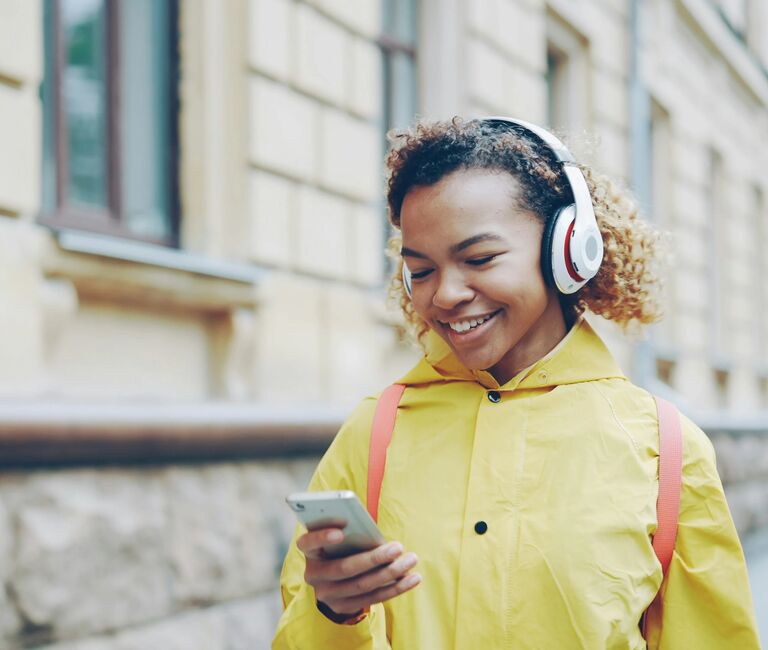 Young adult on phone