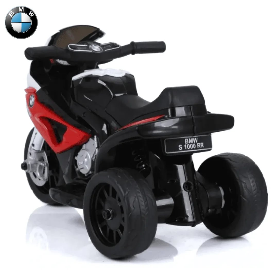 RELAX4LIFE Moto Eléctrica BMW De 3 Ruedas Para Niños De 3 A 8 Años – Velocidad 3 Km/h, Batería 6V 4Ah, 40 Min De Autonomía, Con USB Y AUX