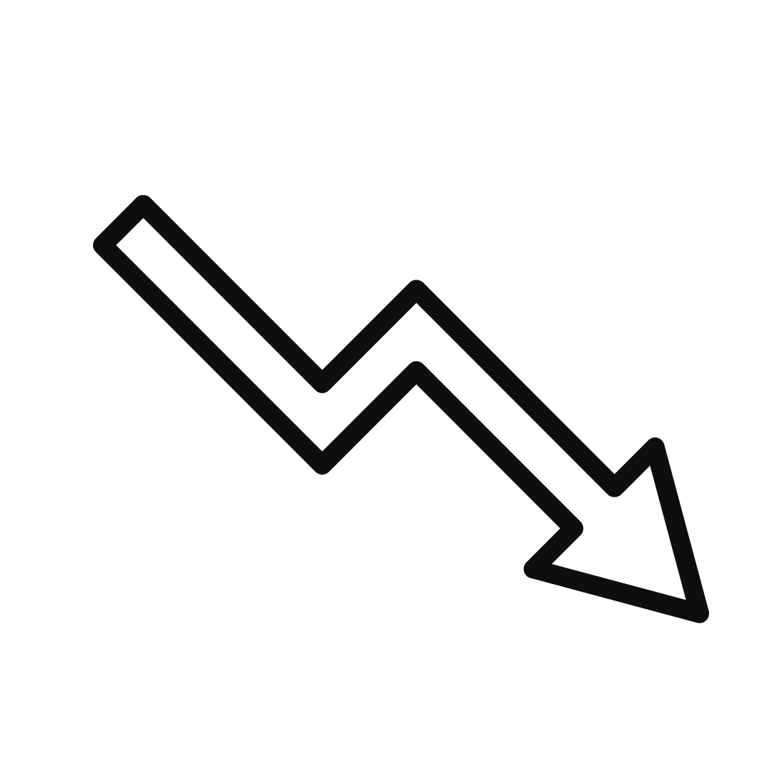 Arrow going diagonally down