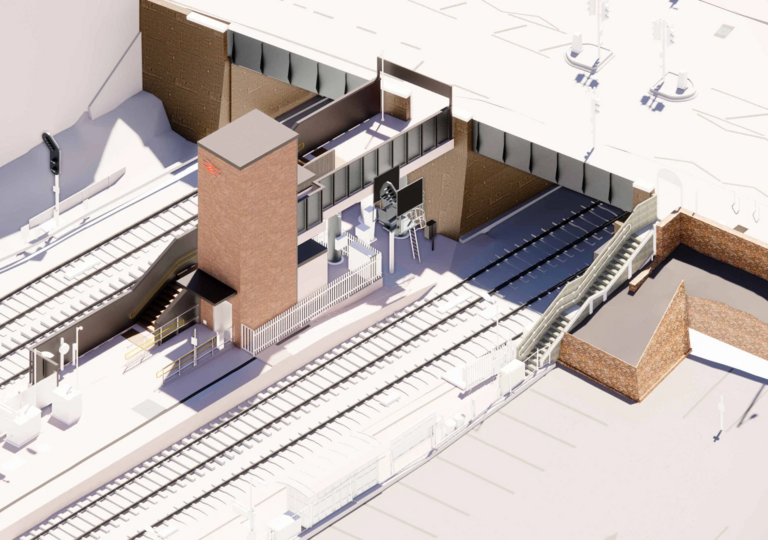 illustration of Lawrence Hill station after lift installed