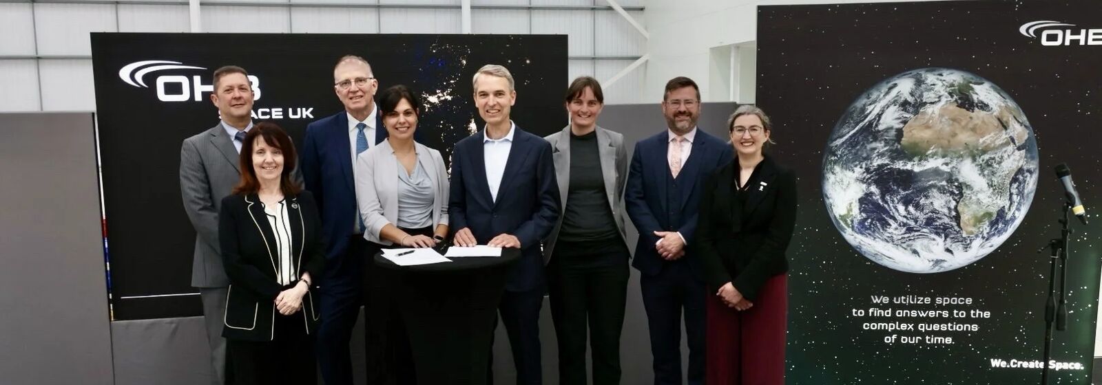 Team photo at ESA and OHB contract signing