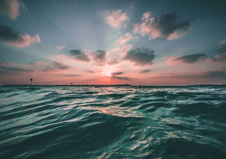 the sea at sunset