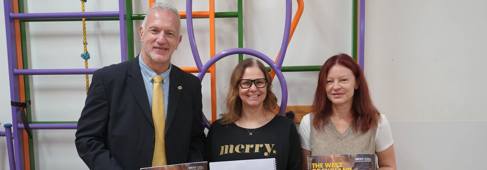Mayor Helen Godwin, Councillor Ian Boulton and head teacher Lois Haydon launch the plan