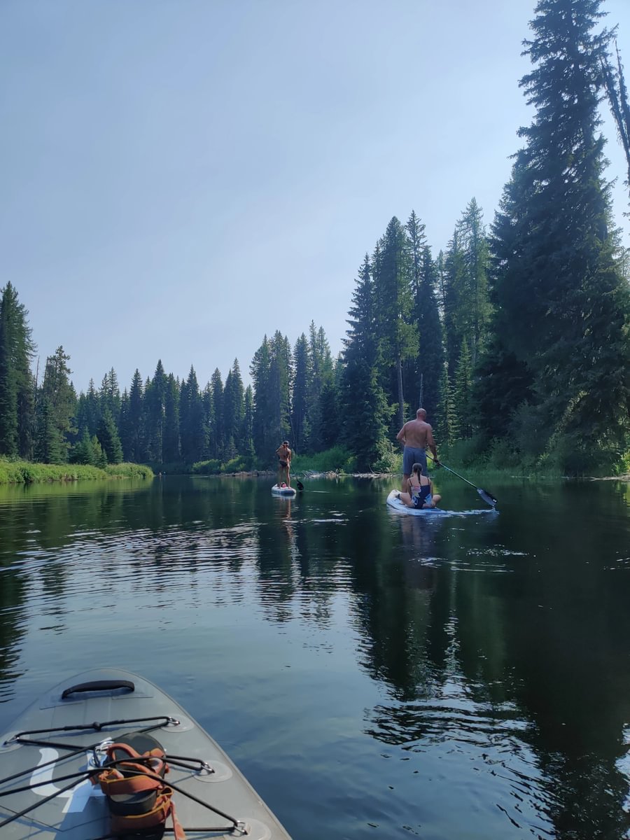 family paddle boarding in McCall ID