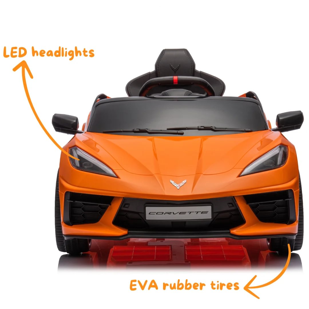 Auto Elettrica Per Bambini Corvette C8 12V - Arancione - Berghoff Toys - Foto 6
