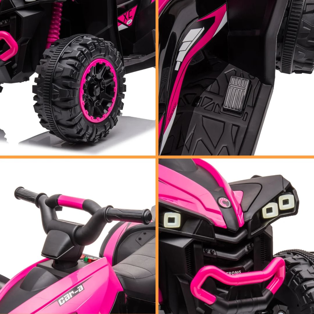 Vrooomy® XC-Sport Electric Quad for Children 12V - Pink - Berghoff
