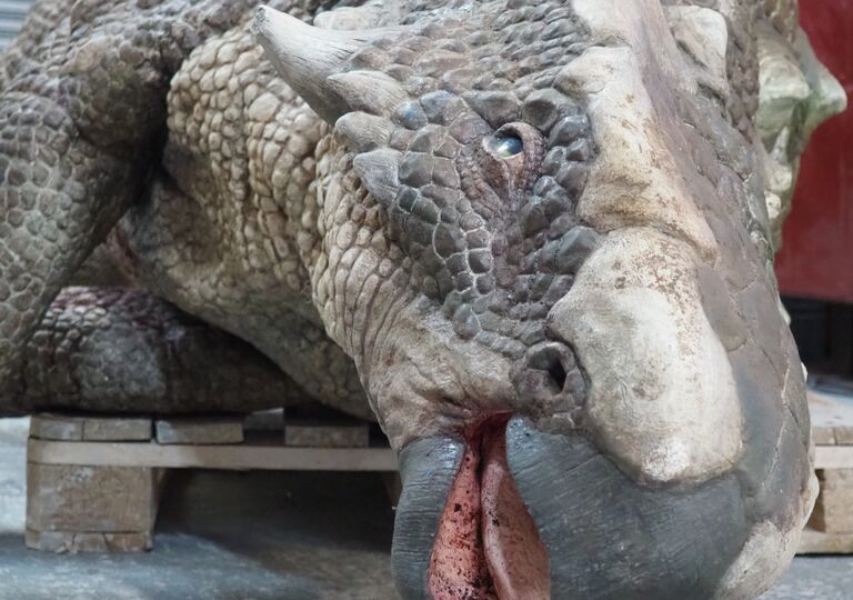 close up of model dinosaur