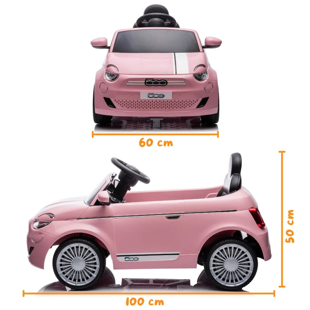 Fiat 500e Electric Kids Car 6V Pink Berghoff toys