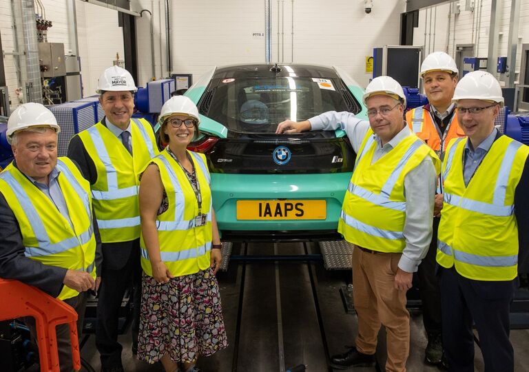 Pictured at the IAAPS centre (left to right): Professor Gary Hawley (Executive Director), Metro Mayor Dan Norris, Isabella Griffiths (Marketing and Communications Manager), Professor Rob Oliver (Engineering Director and Professor of Practice), Tony Reid (Business Development and Enterprise Manager) and Gavin Edwards (Operations and IT Director).