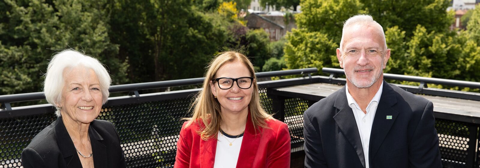 Mayor Helen Godwin with Councillors Maggie Tyrrell and Ian Boulton, Leader and Co-Leader of South Gloucestershire Council. 