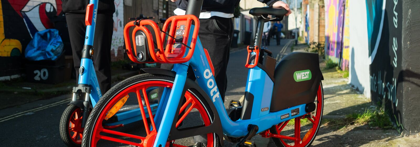 an e-bike and scooter