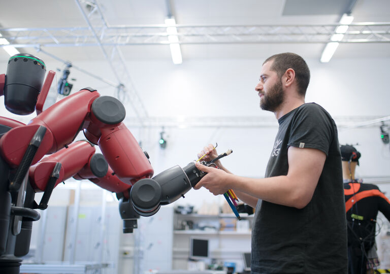 Man and machinery at Bristol Robotics Laboratory