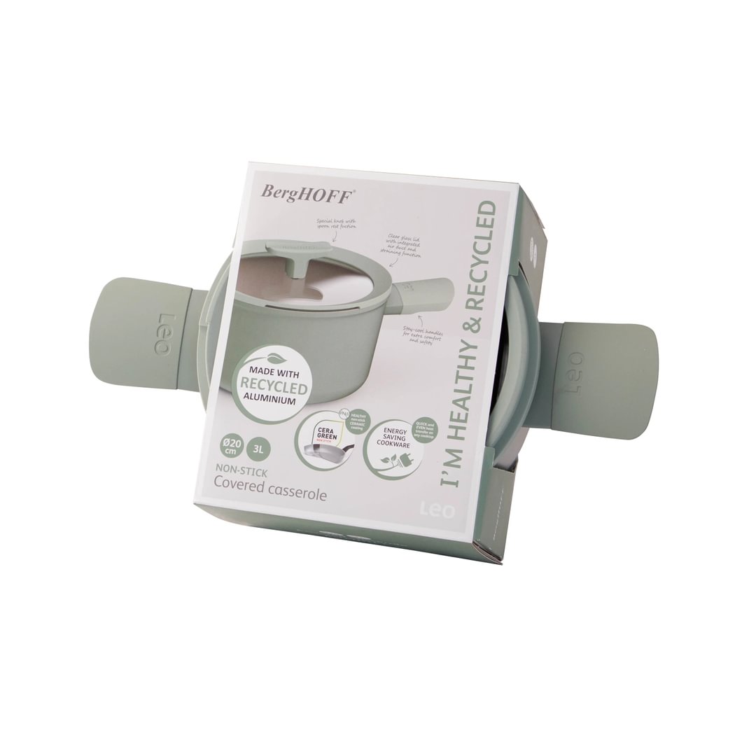 Covered casserole non-stick Balance Sage 20cm